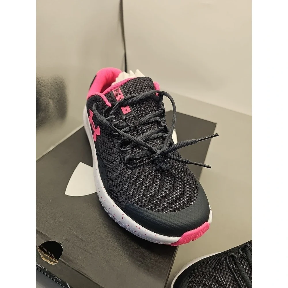 NEW Under Armour UA GGS Surge 4‎ Girls Shoes Sz 7y purple black white NIB